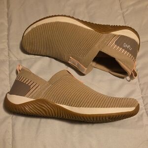 Ryka Tan Knit Slip-On Sneakers
